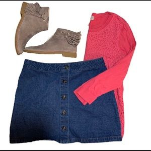 Forever 21 A-line Button front denim skirt Sz L